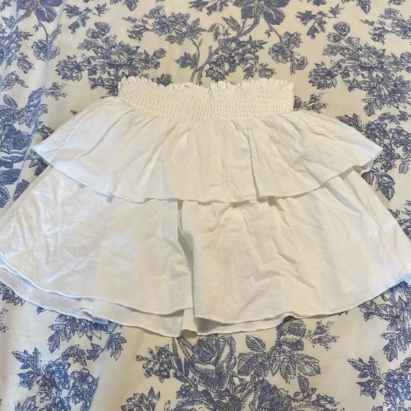 White Ruffle Flowy mini skirt from Princess polly